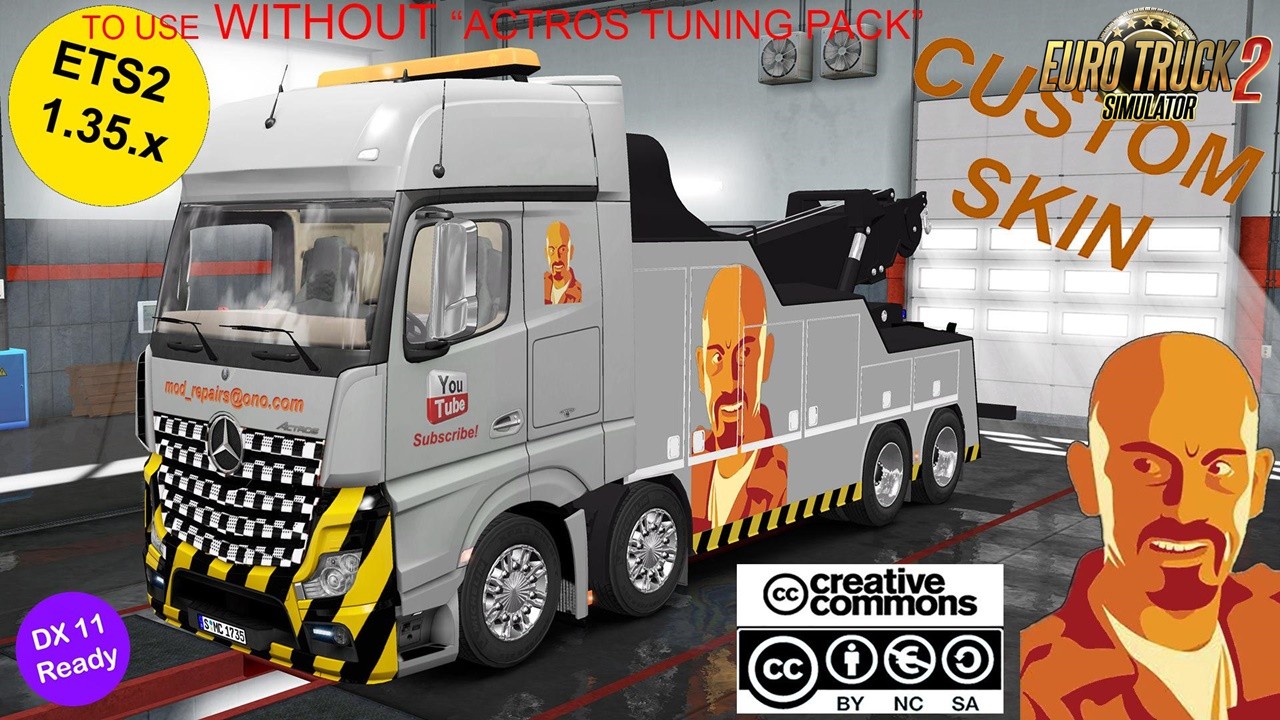 MB Actros MPIV Crane Truck Custom Skin-No Actros Tuning Pack