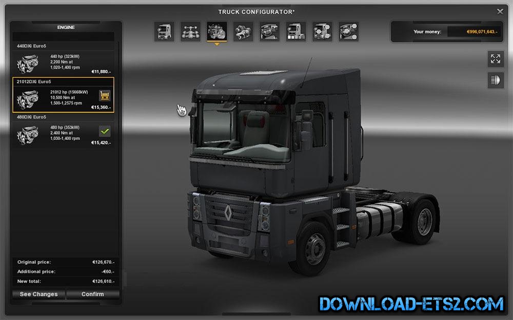 51012 HP ENGINE MOD FOR RENAULT MAGNUM TRUCK