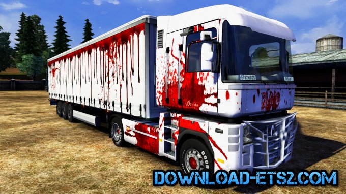 Renault Magnum Blood Skin + Trailer v1.0