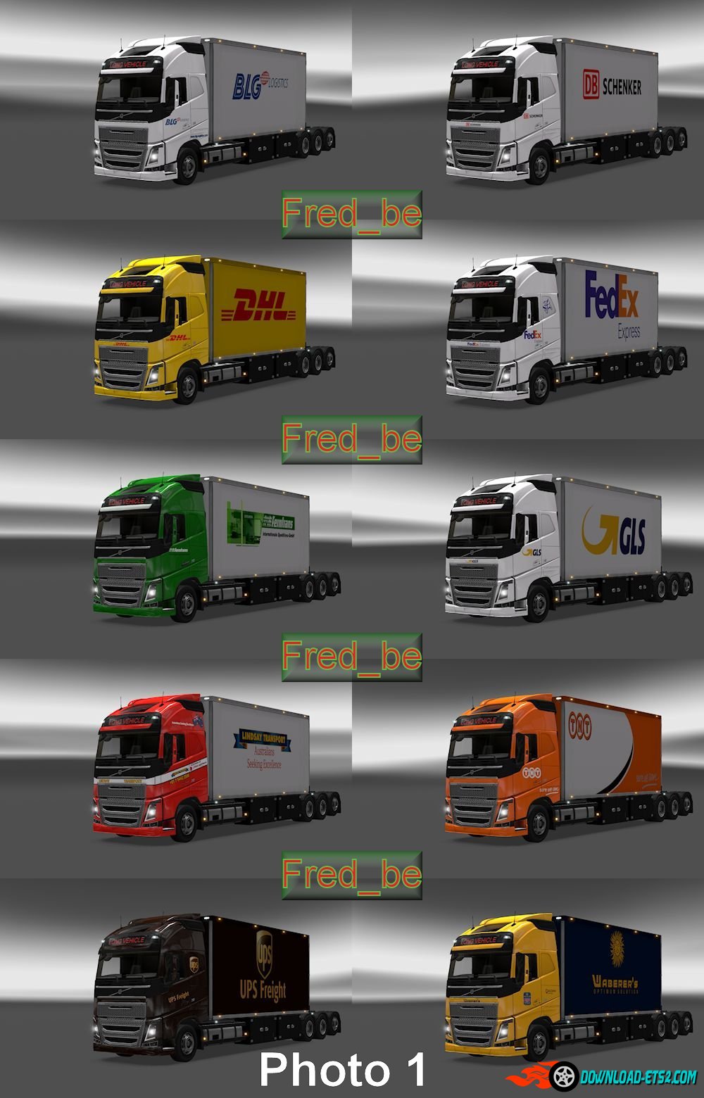 PACK VOLVO FH2012 TANDEM (25 METERS) 1.18.X