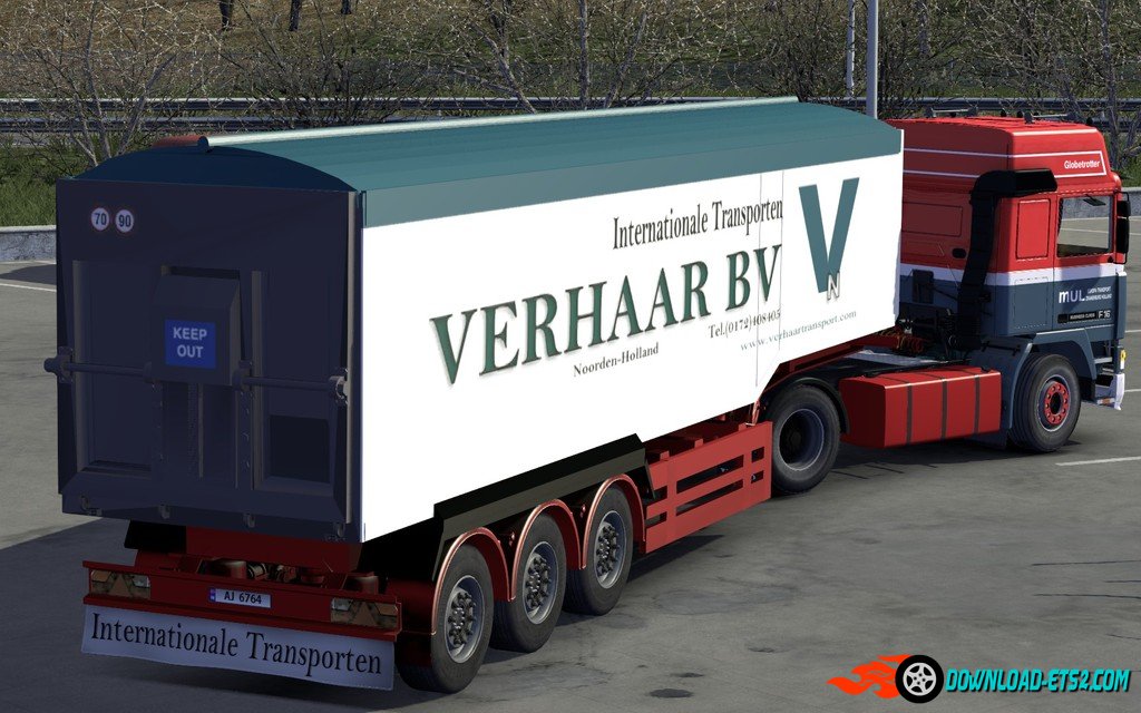 Skin-pack "Mul Europa Transport" and "Verhaar bv" for the Volvo F12 and trailer