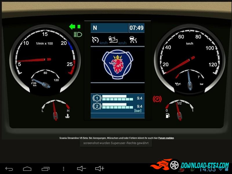 SCANIA STREAMLINE V8 DASHBOARD V0.2 BETA