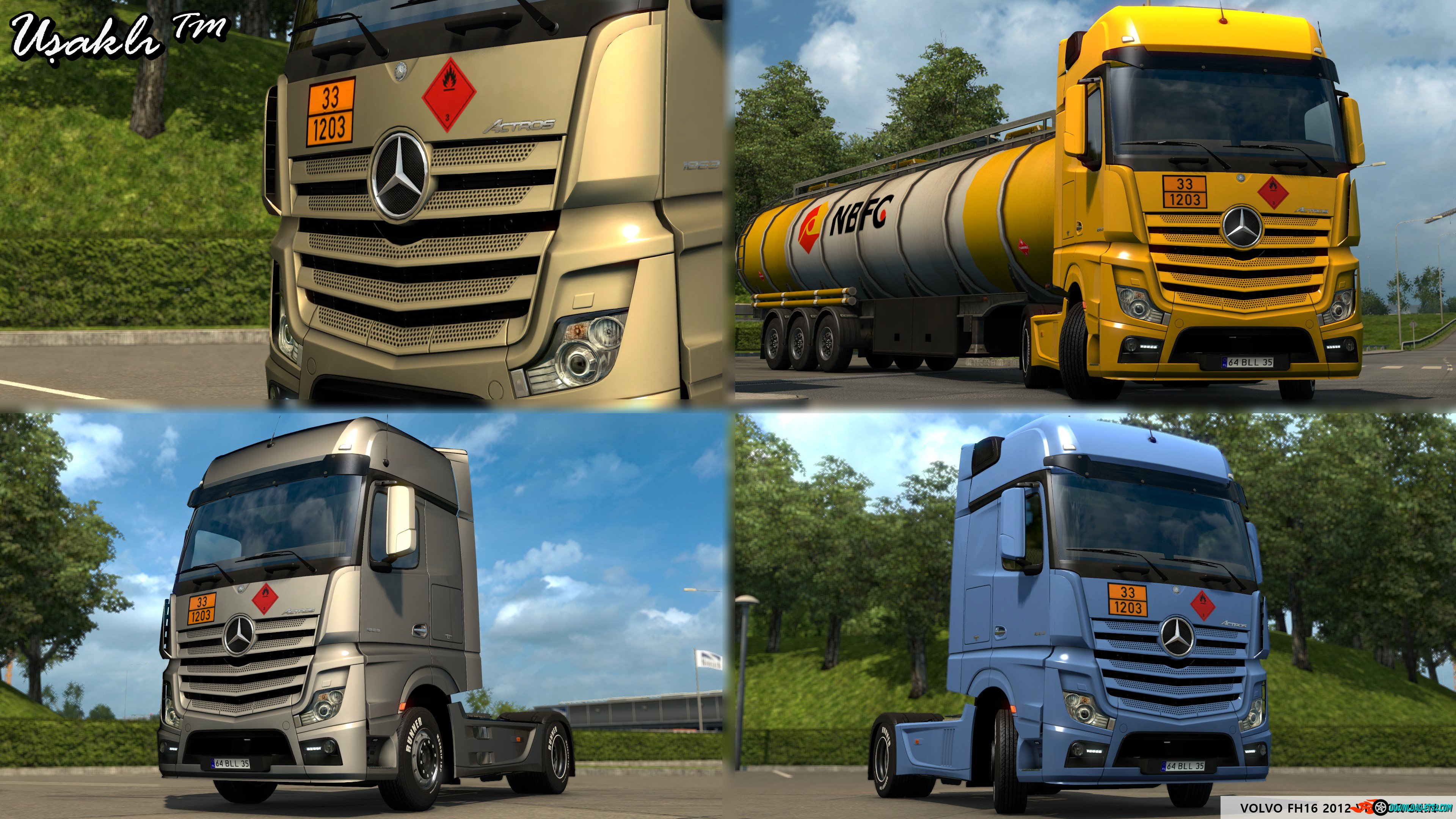 Mercedes Actros MP4 2014 ADR Plates Skin