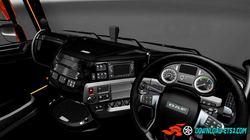 DAF XF Euro 6 Black Interior + Transmission + Interior Lighting v1.0