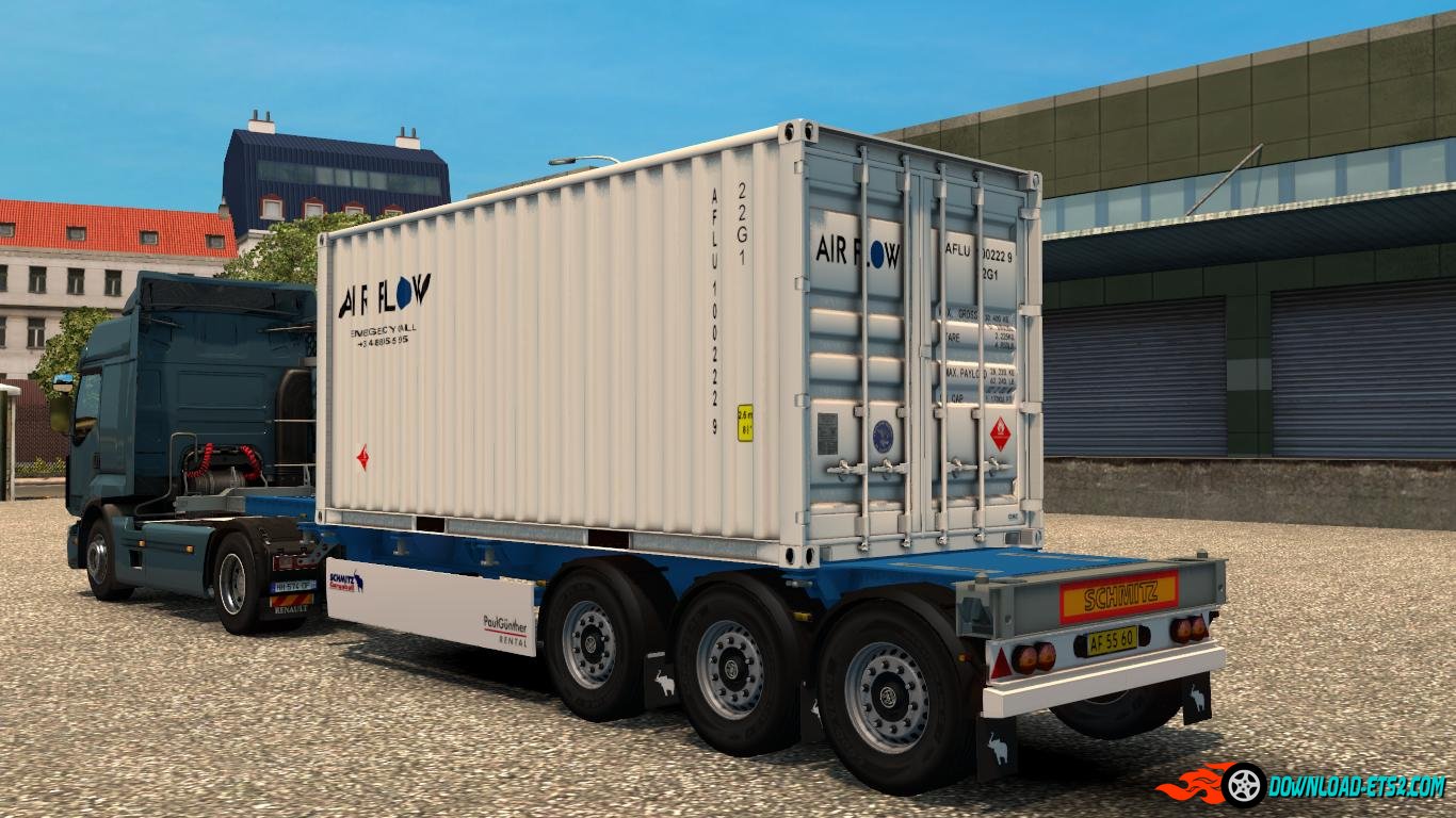 4 Trailer Container 20 Ft Skins real V1
