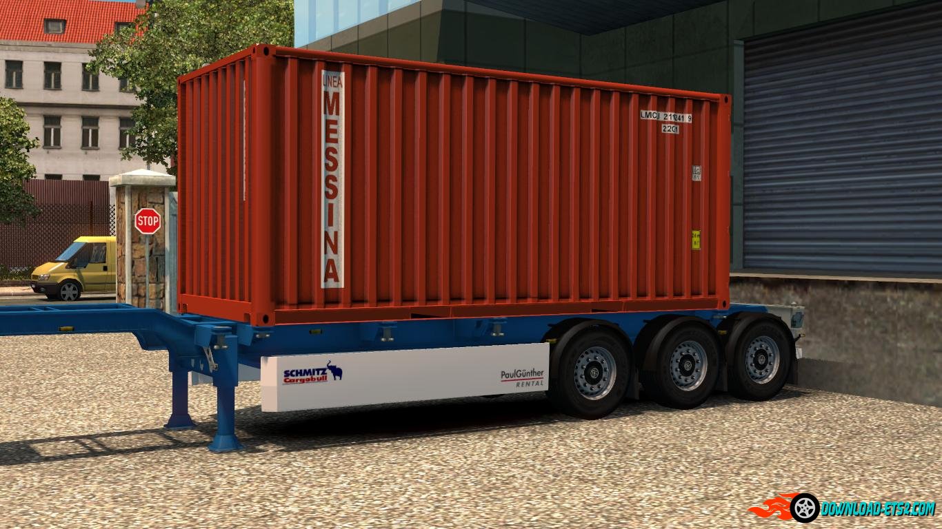 4 Trailer Container 20 Ft Skins real V1