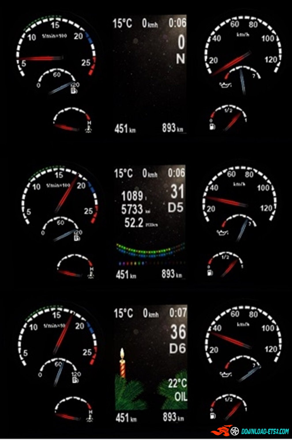 Animated Scania Winter dashboard
