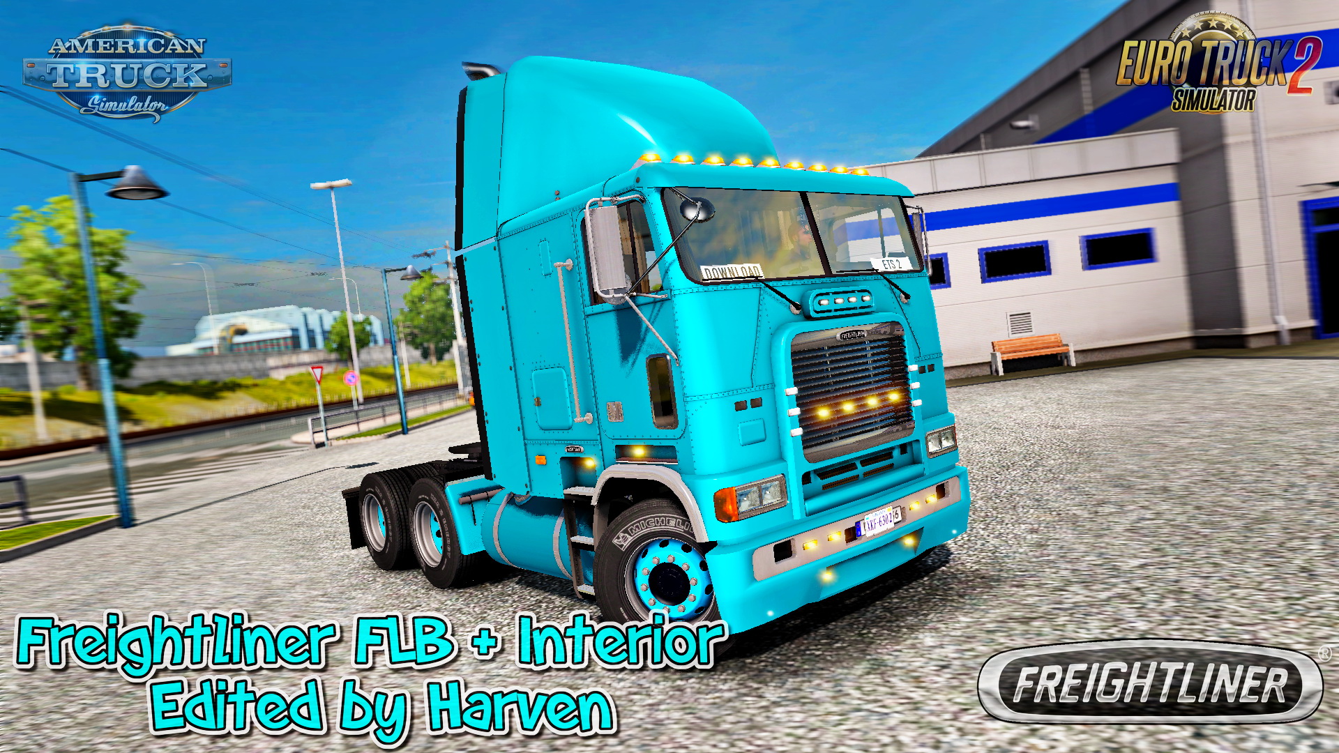 Freightliner FLB + Interior v1.1 Edited by Harven - Euro Truck Simulator 2