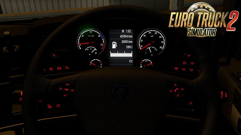 RJL Scania high-def interior gauges & emblem v2.0