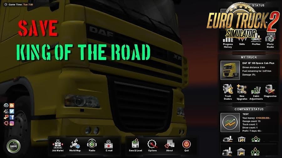 Save game (King of the Road) v1.0 (1.27.x)