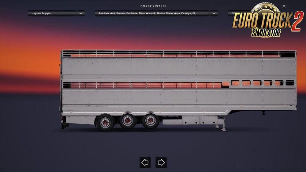 White Animal Trailer for Ets2