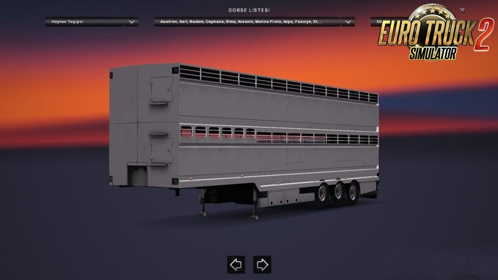 White Animal Trailer for Ets2