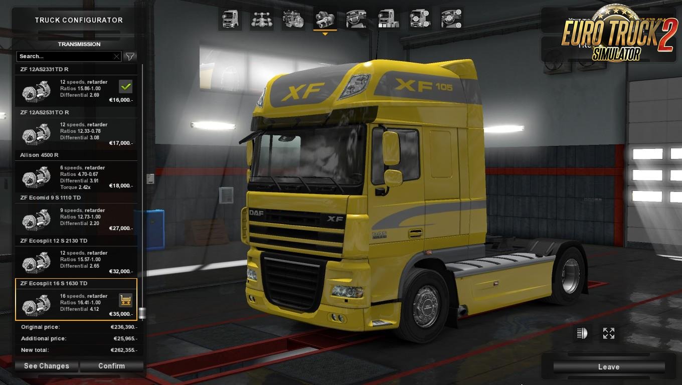 DAF XF - Realistic Gearbox Mod v1.0 (1.28.x)