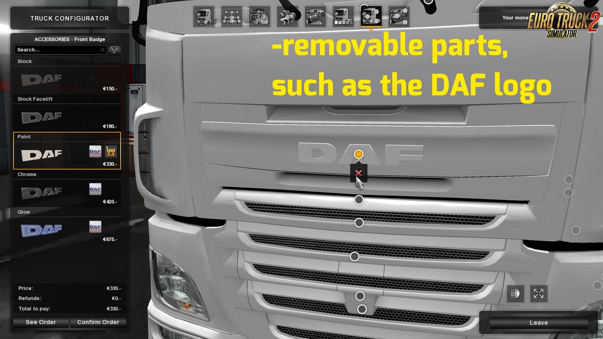DAF Tuning Pack Light Addon - MP compatible
