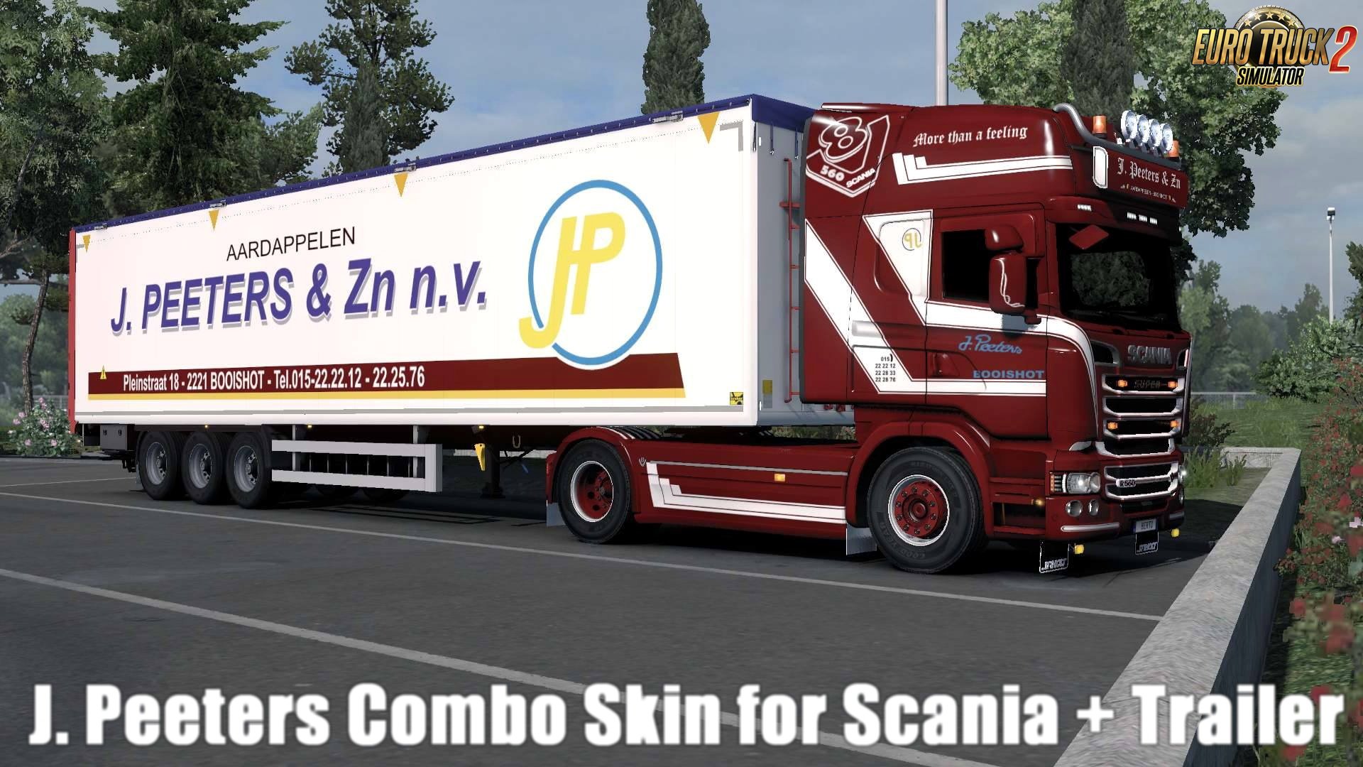 J. Peeters Combo Skin for Scania + Trailer v1.0 by DavyBerto (1.28.x)