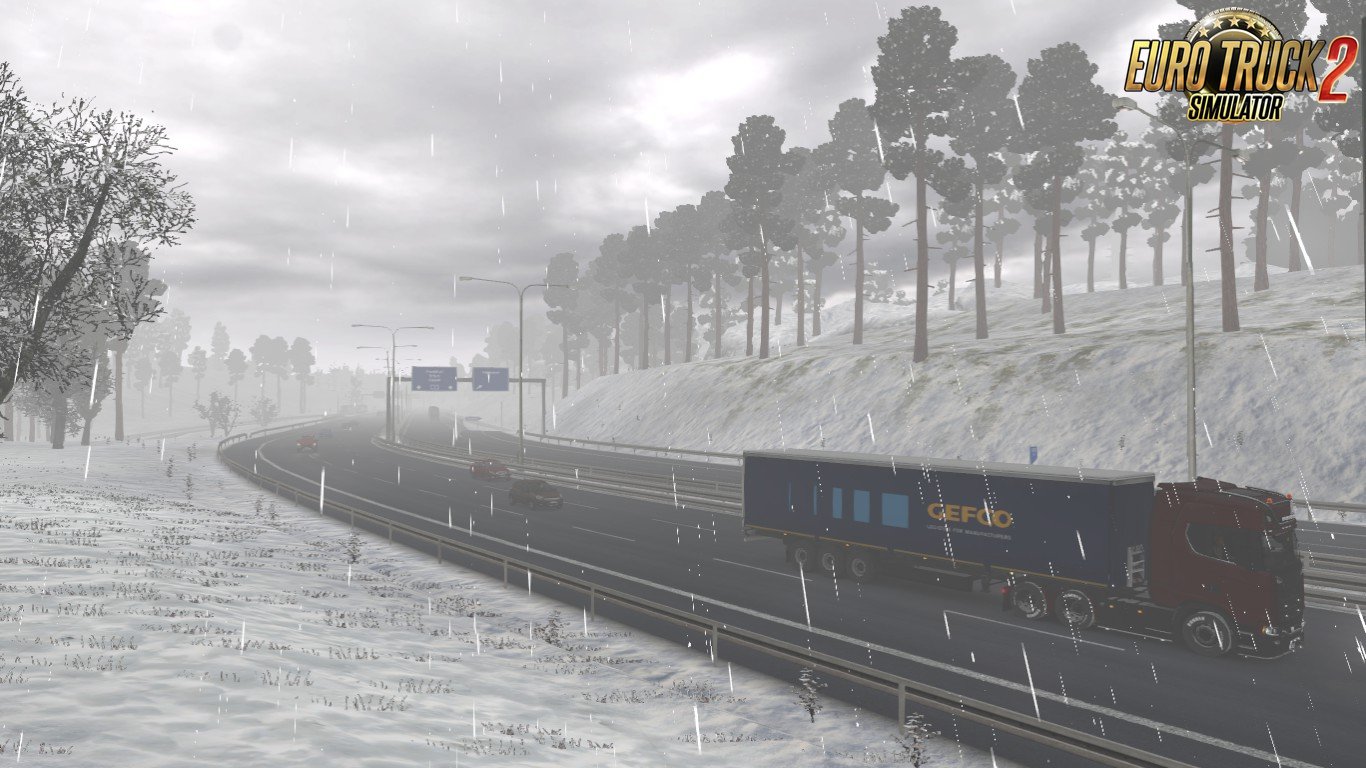 Winter addon for Realistic Graphics Mod v0.8 in Ets2