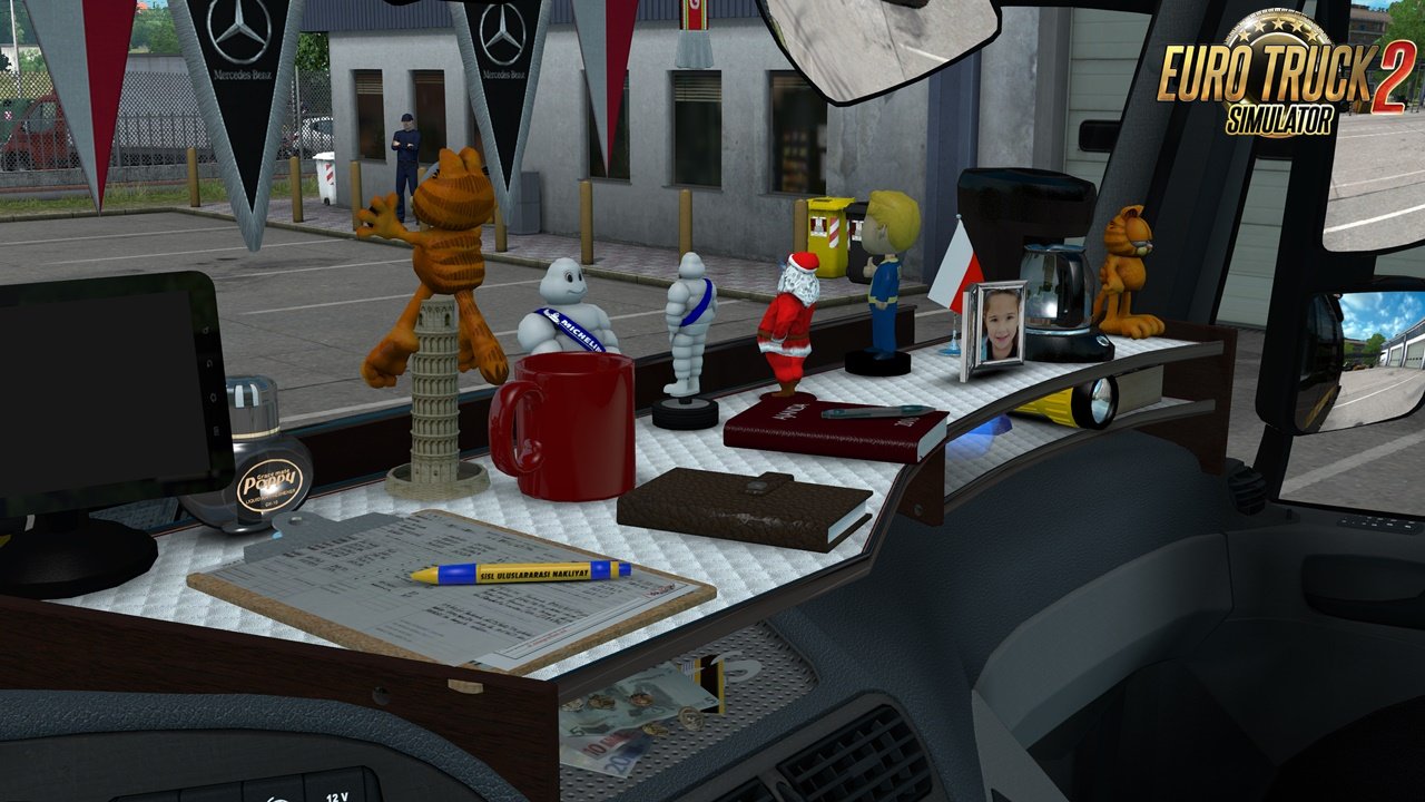 Table and wind-shield set for Actros MP3 v1.0 [1.30.x]