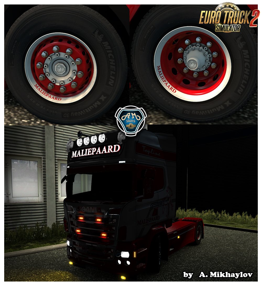 Scania Topline T-Series by RJL Maliepard Kit (Skin + Lightbox + Wheels) v1.0 (1.31.x)