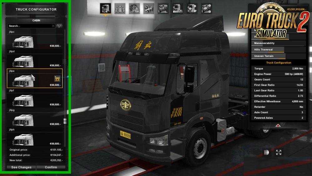 FAW J6P Truck for Ets2