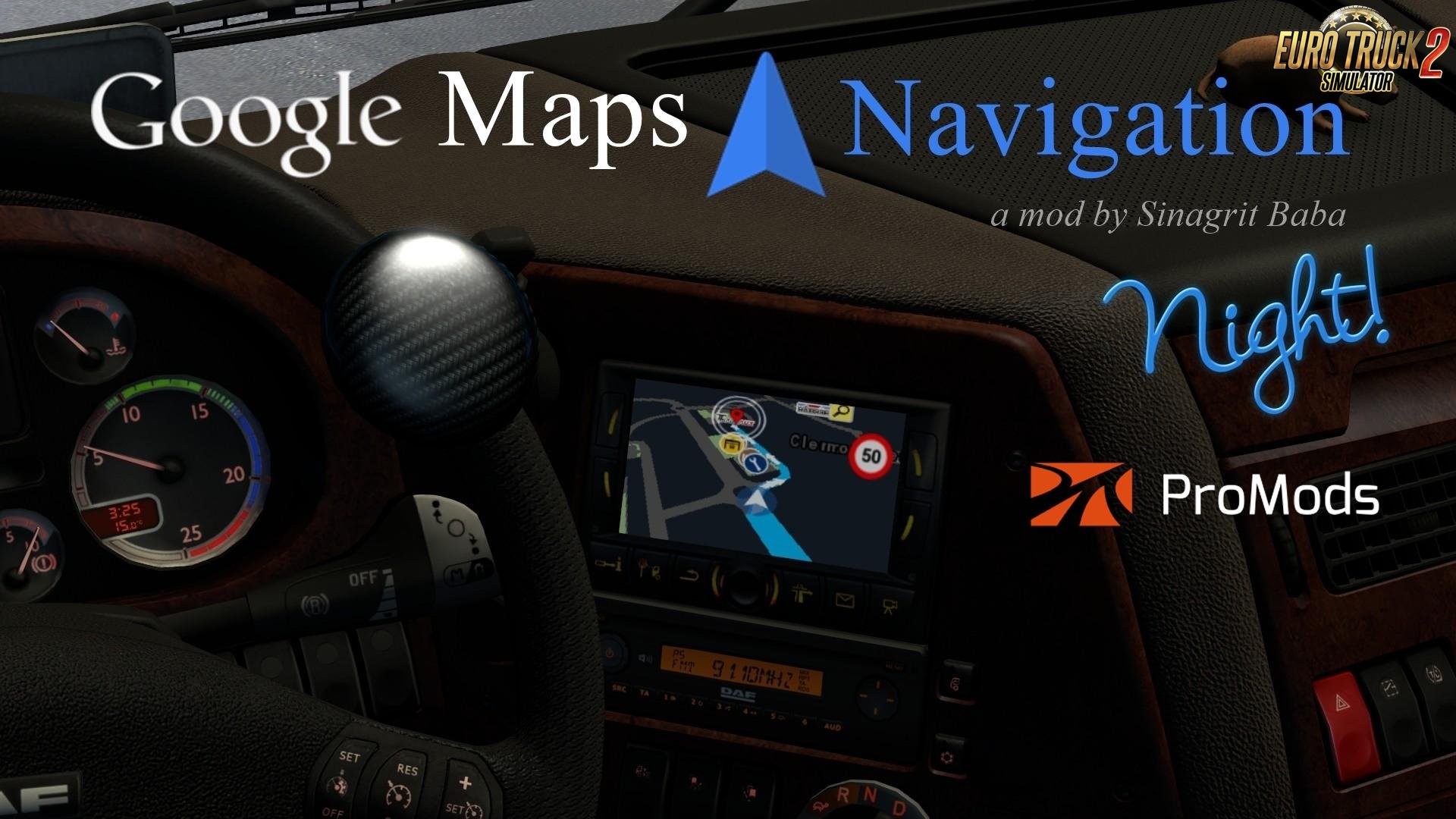 Google Maps Navigation Night Version v1.5 for ProMods 2.30