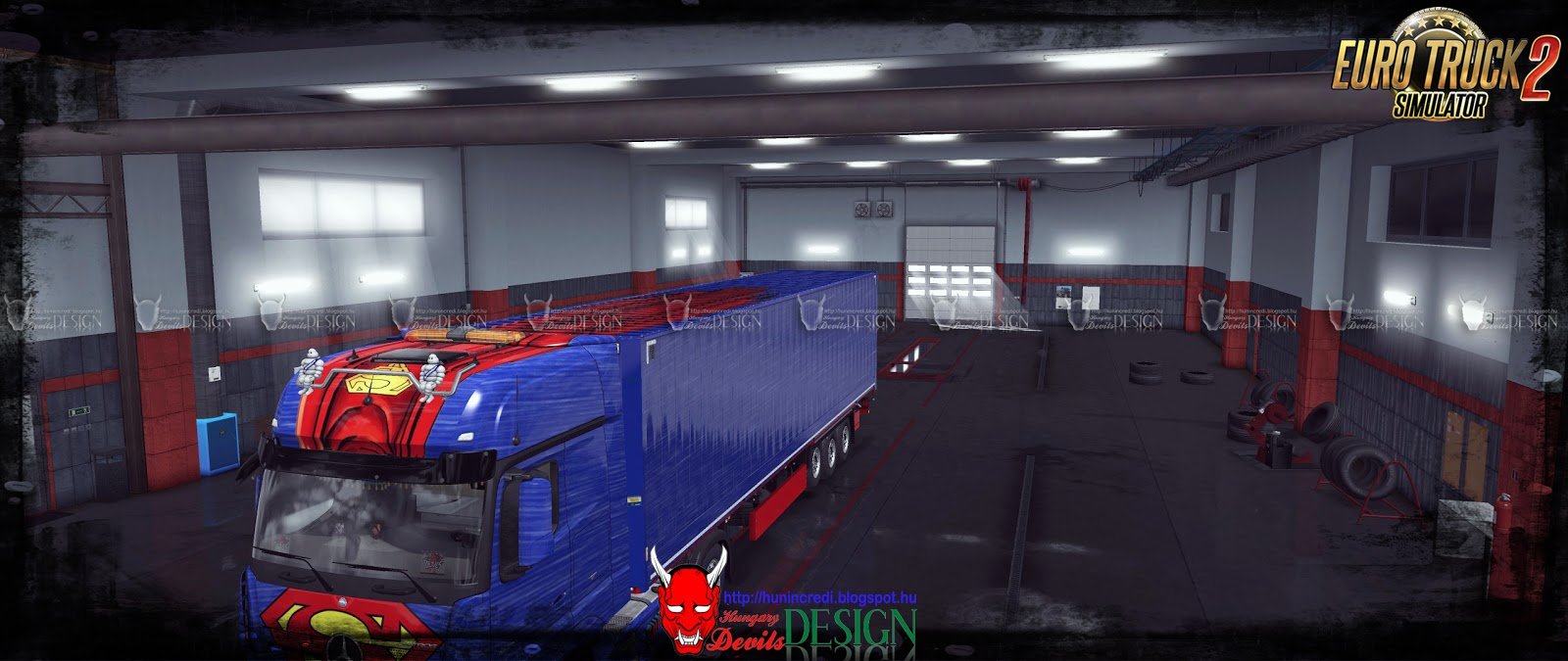 Superman Mercedes A. 2014 GigaSpace & Krone Trailer Skin v1.0 (1.32.x)