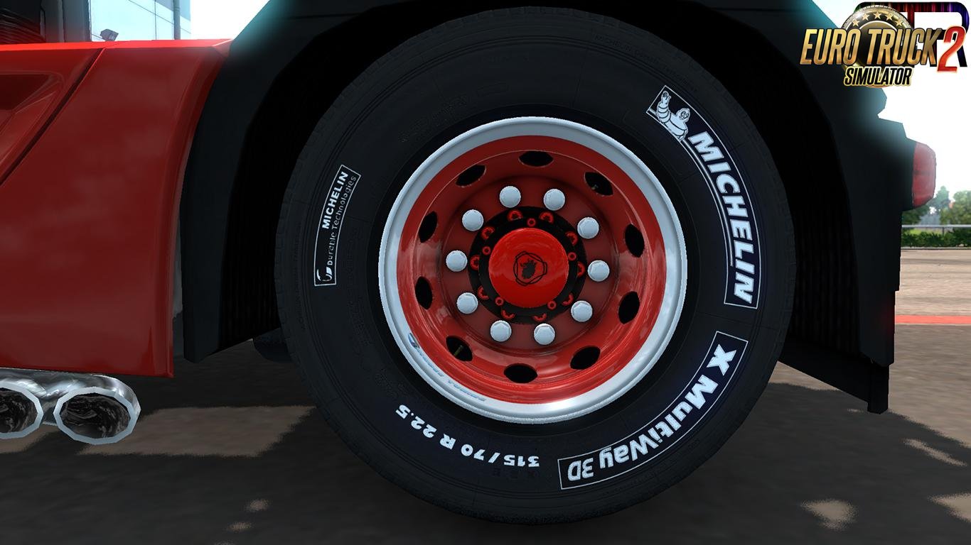 Rhodee Tuning Red White Skin for abbastreppas Wheel Pack in Ets2