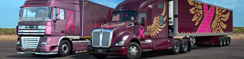 Pink Ribbon Charity Pack Skins for ETS2