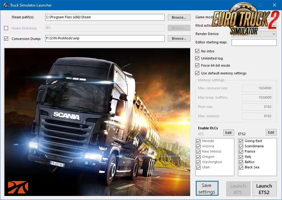 Truck Simulator Launcher v1.0.3.0 (1.46.x) for ETS2