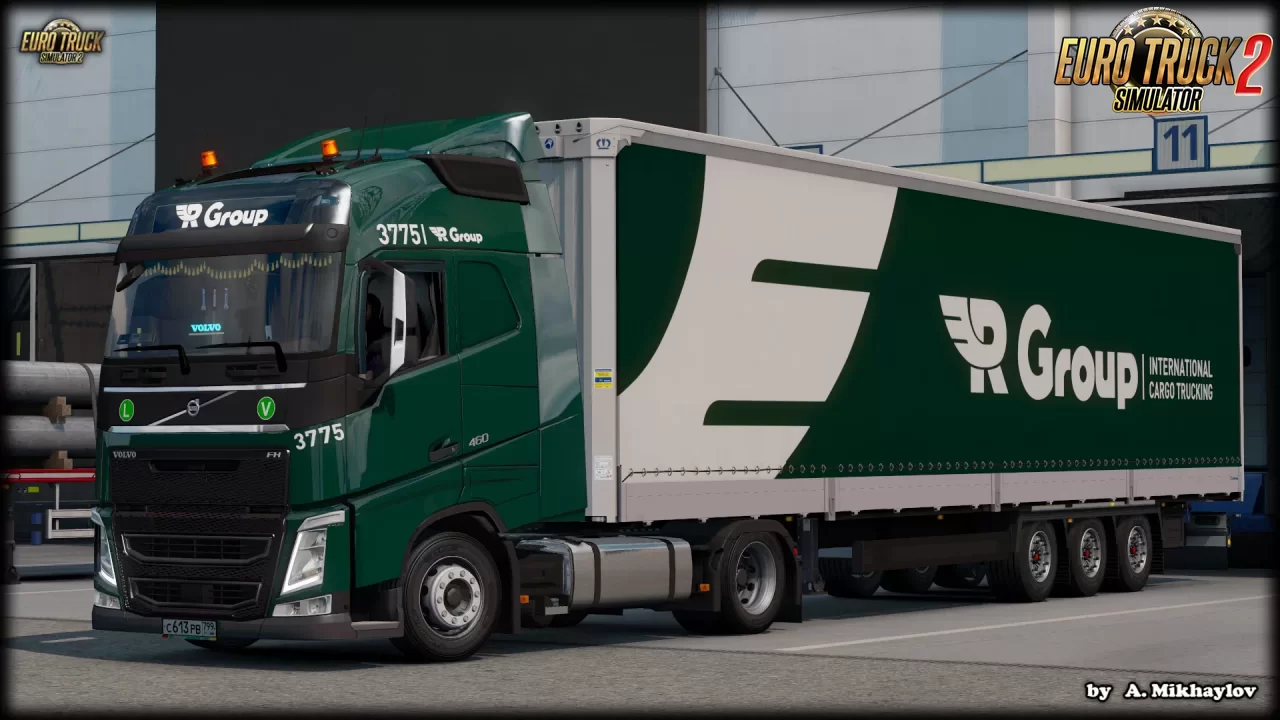 R Group Combo Skin for Volvo FH4 + Trailer v1.0 (1.36.x)