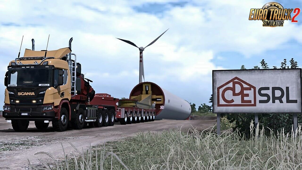 Mega Wind Tower Trailer (OVERSIZE) v1.0 for Ets2