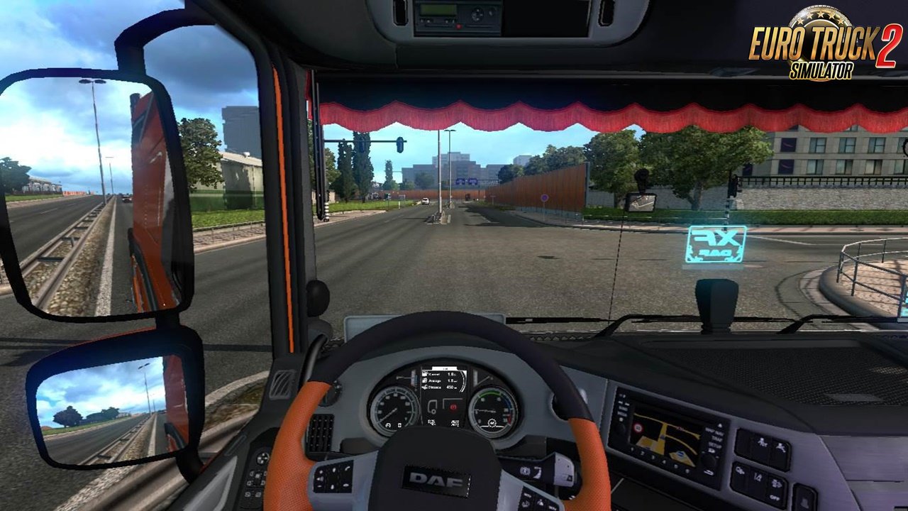 Dashboard camera on glass for Ets2