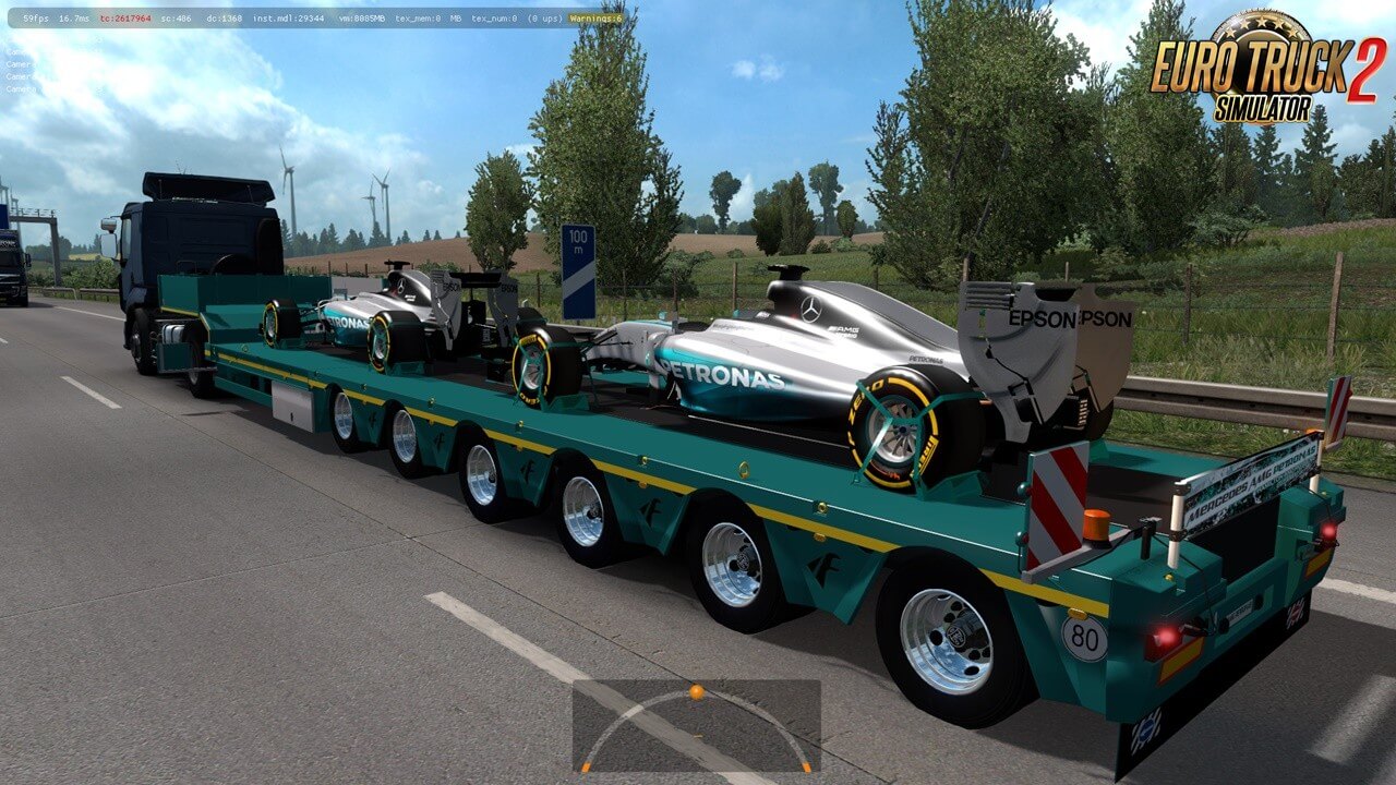 Mercedes AMG Petronas F1 Team Trailer in Ets2 traffic