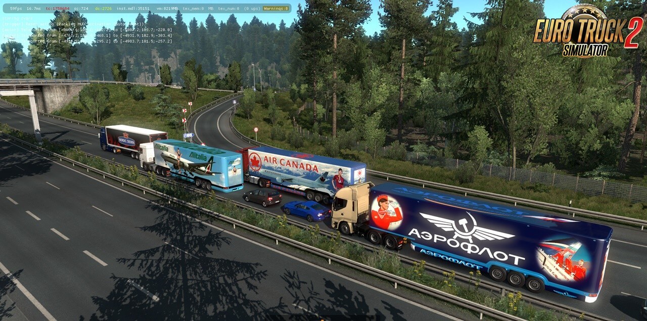 Aero Dynamic Airline Companies Trailers in Traffic