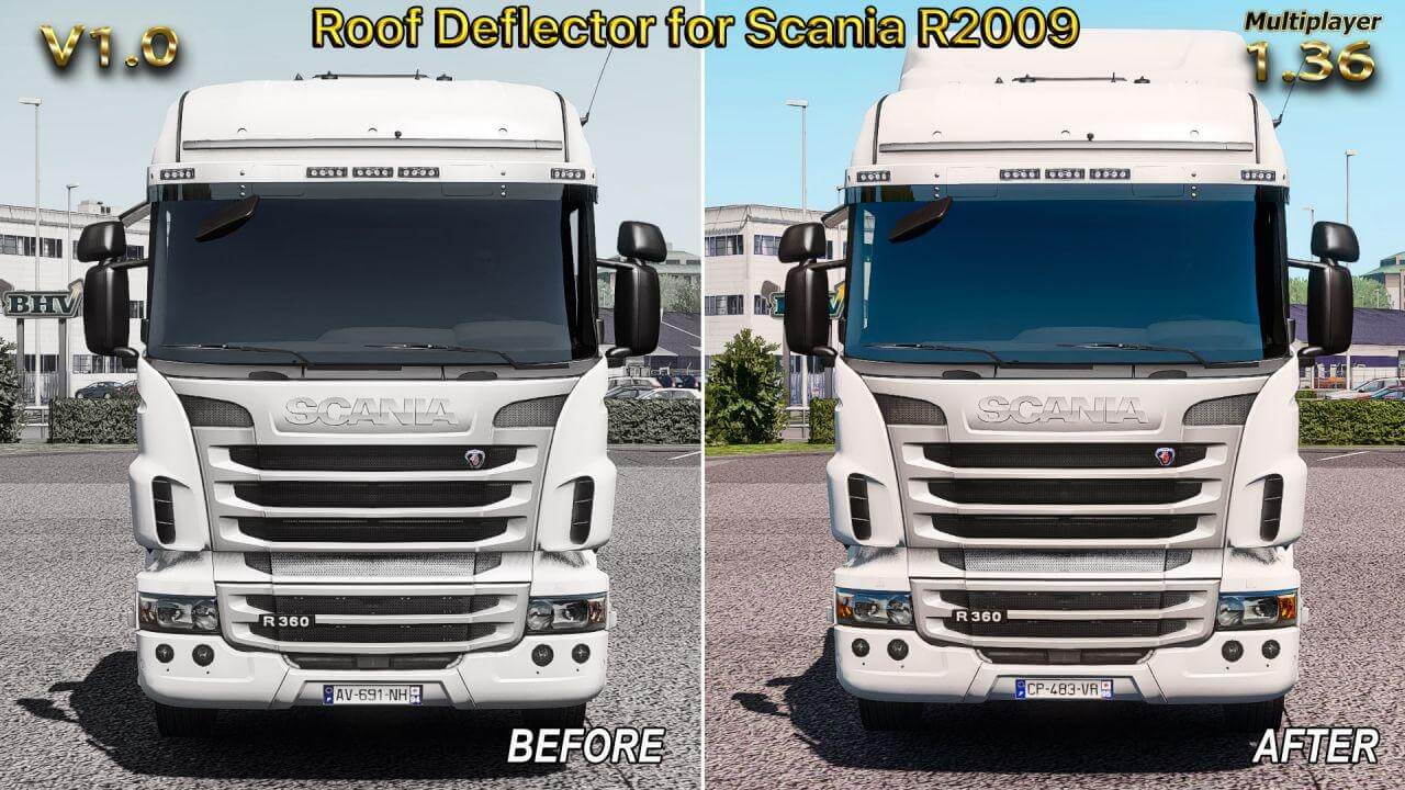 Roof Deflector for Scania R2009 v1.0 (1.36.x)