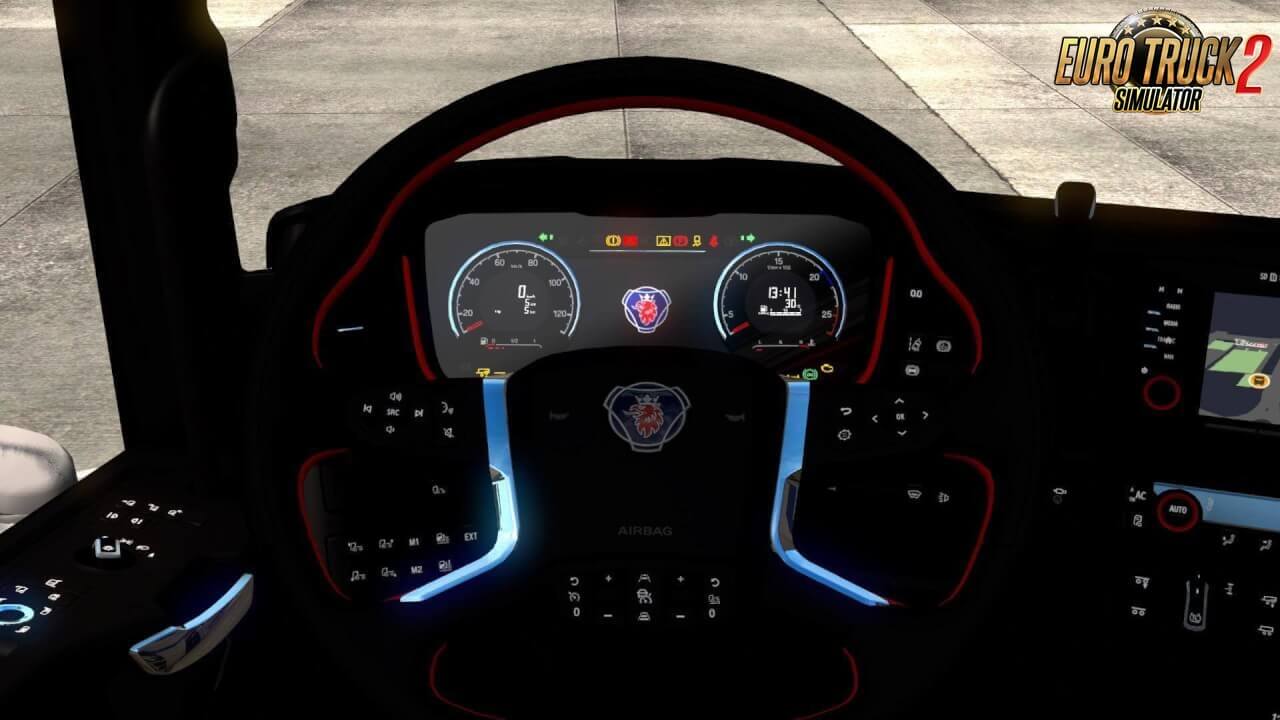 intersection Lick share Red & Dark Interior for Scania Nextgen S and R v1.0 (1.37.x)