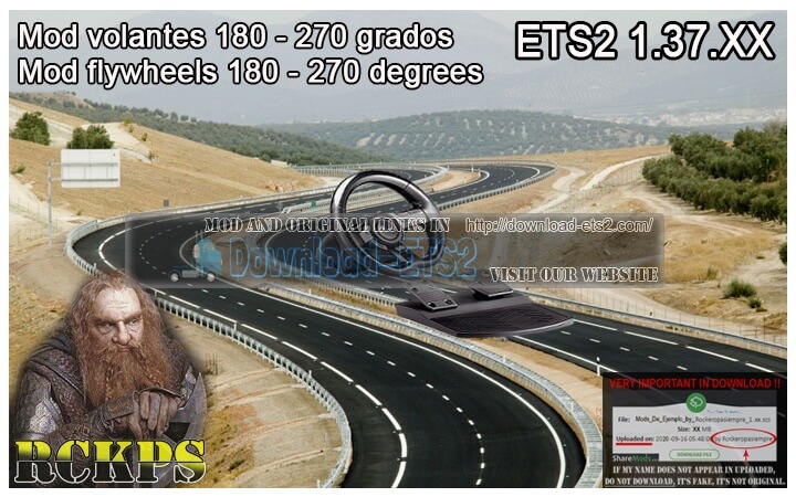 Mod for Steering Wheel of 180-270 Degrees for ETS2 1.37.XX