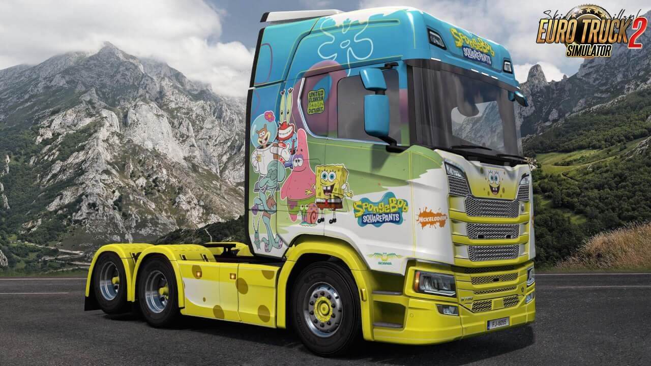 SpongeBob SquarePants Skin for Scania Nextgen v1.0 (1.37.x)