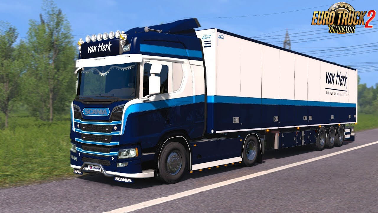 Van Herk Combi Skin for Scania R650 + Trailer v1.0 (1.37.x)