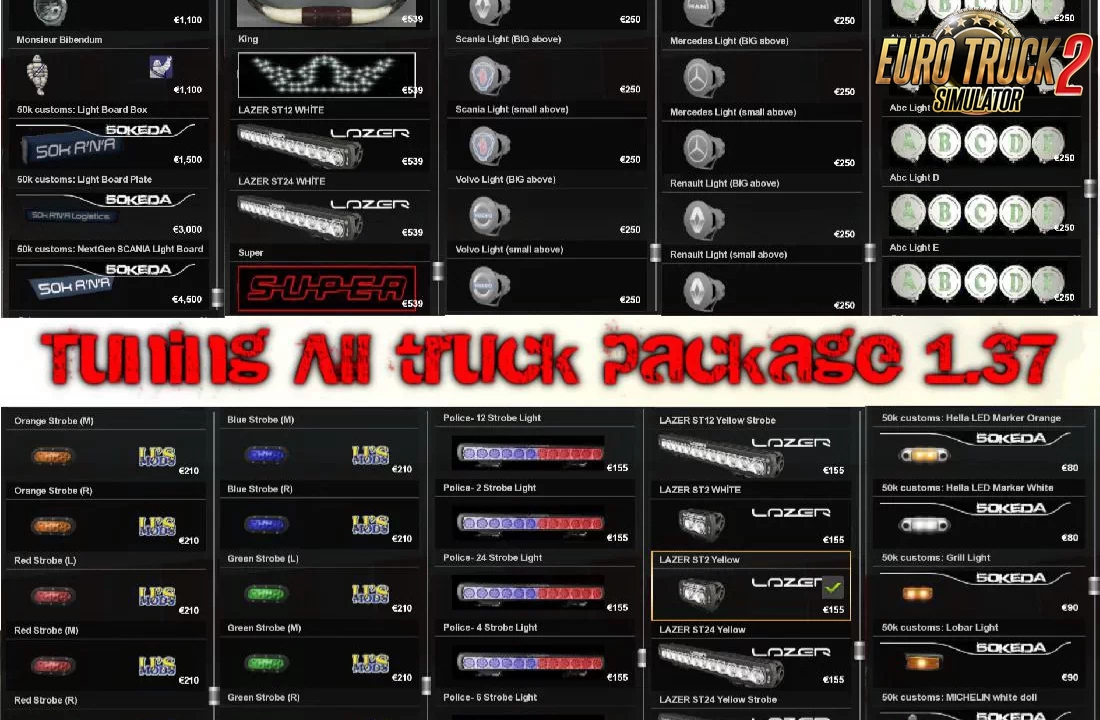 Tuning All Truck Package v1.49 (1.49.x) for ETS2