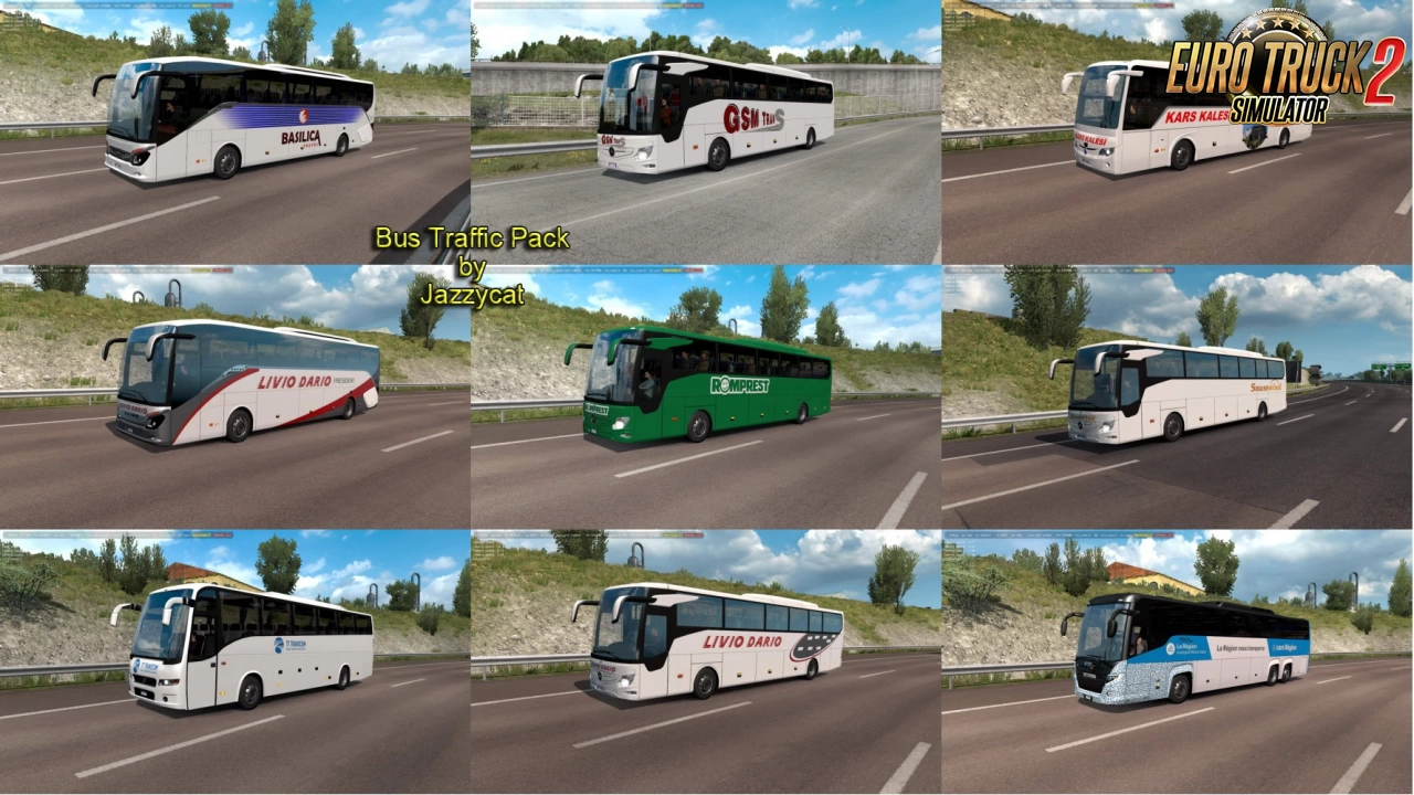Bus Traffic Pack v14.2 by Jazzycat (1.44.x) for ETS2