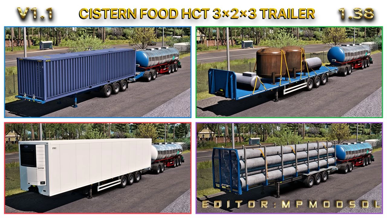 Cistern Food Single And HCT Trailer v1.1 For ETS2 Multiplayer