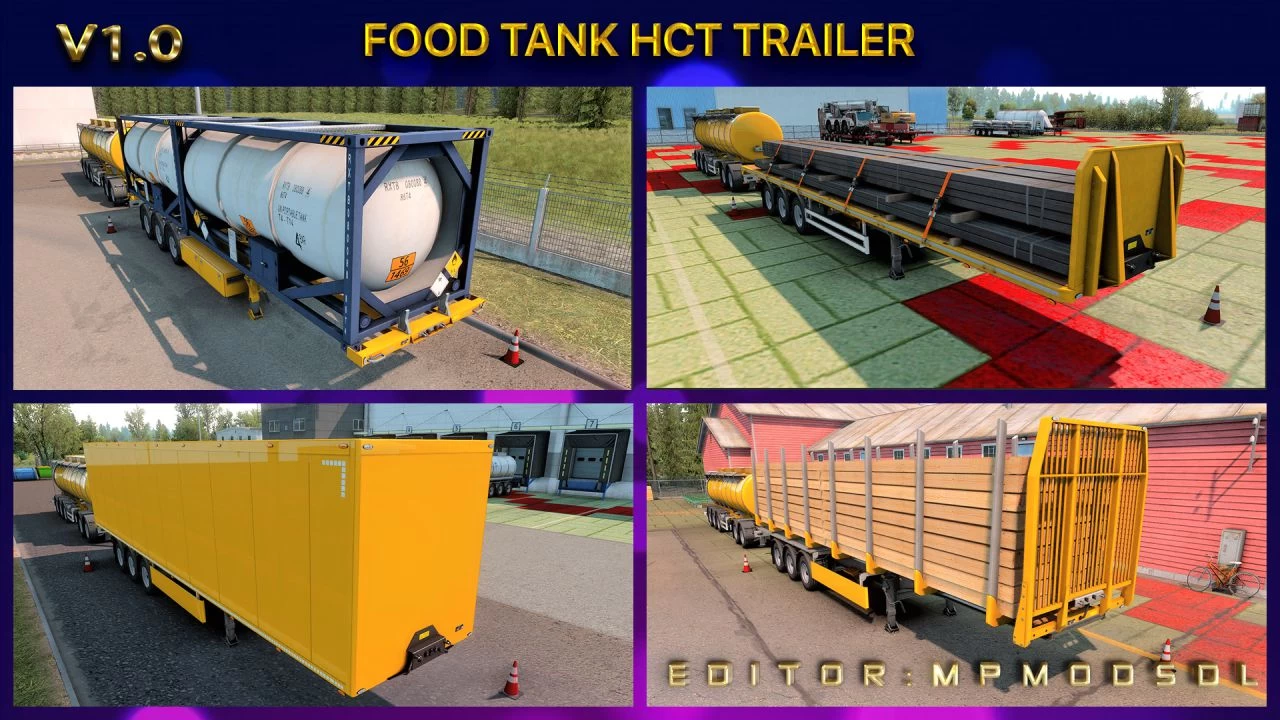 Food Tank B-Double And HCT Trailer Mod v1.0 (1.38.x)