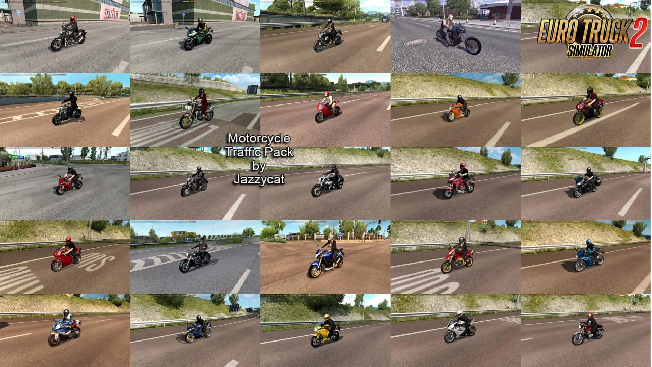 Motorcycle Traffic Pack v5.9 by Jazzycat (1.46.x) for ETS2