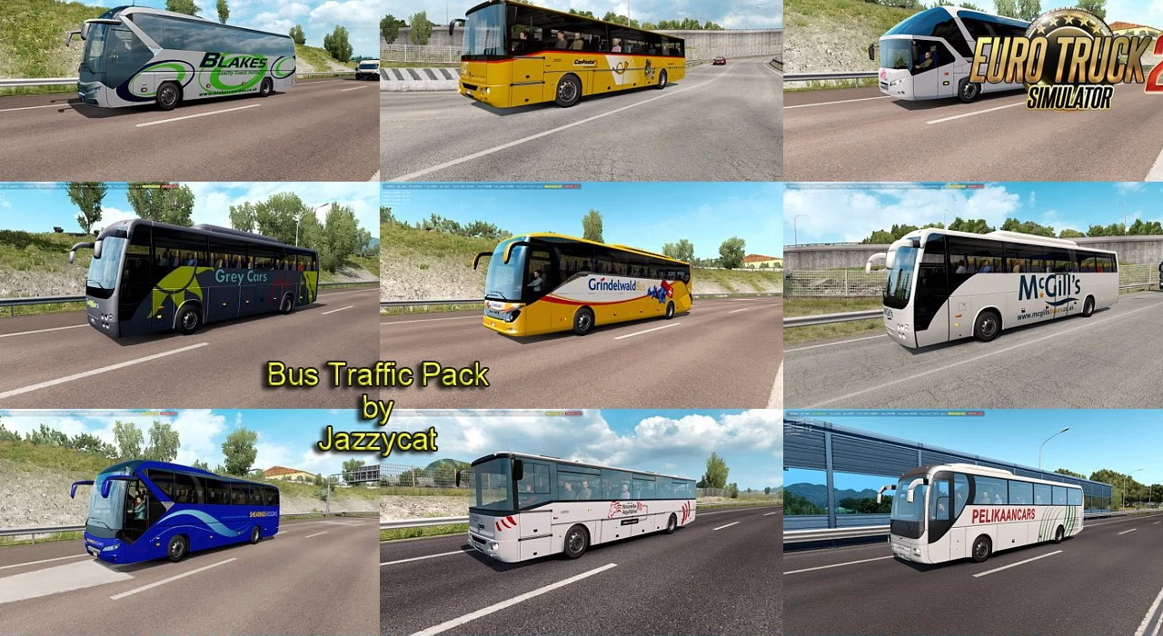 Bus Traffic Pack v14.2 by Jazzycat (1.44.x) for ETS2