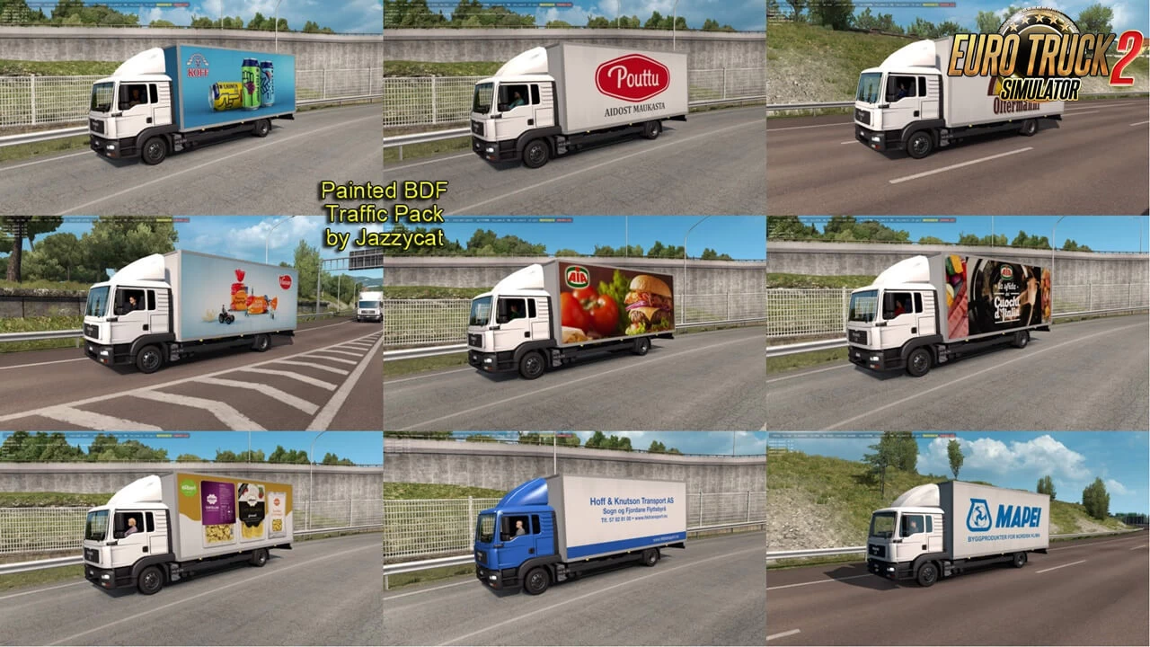 Painted BDF Traffic Pack v15.6.6 by Jazzycat (1.53.x) for ETS2