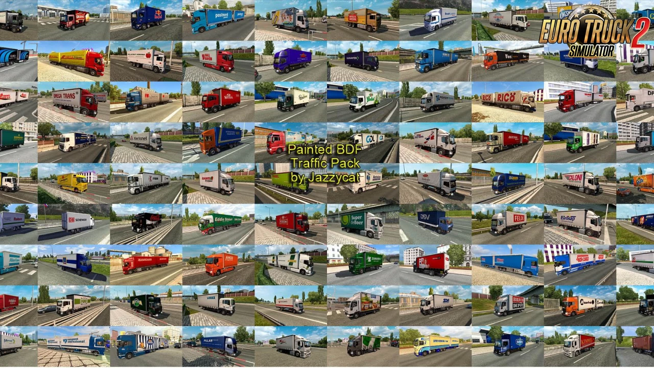Painted BDF Traffic Pack v15.6.12 by Jazzycat (1.59.x) for ETS2
