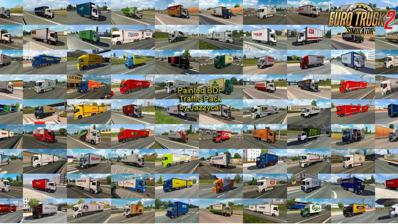 Painted BDF Traffic Pack v15.6.12 by Jazzycat (1.59.x) for ETS2