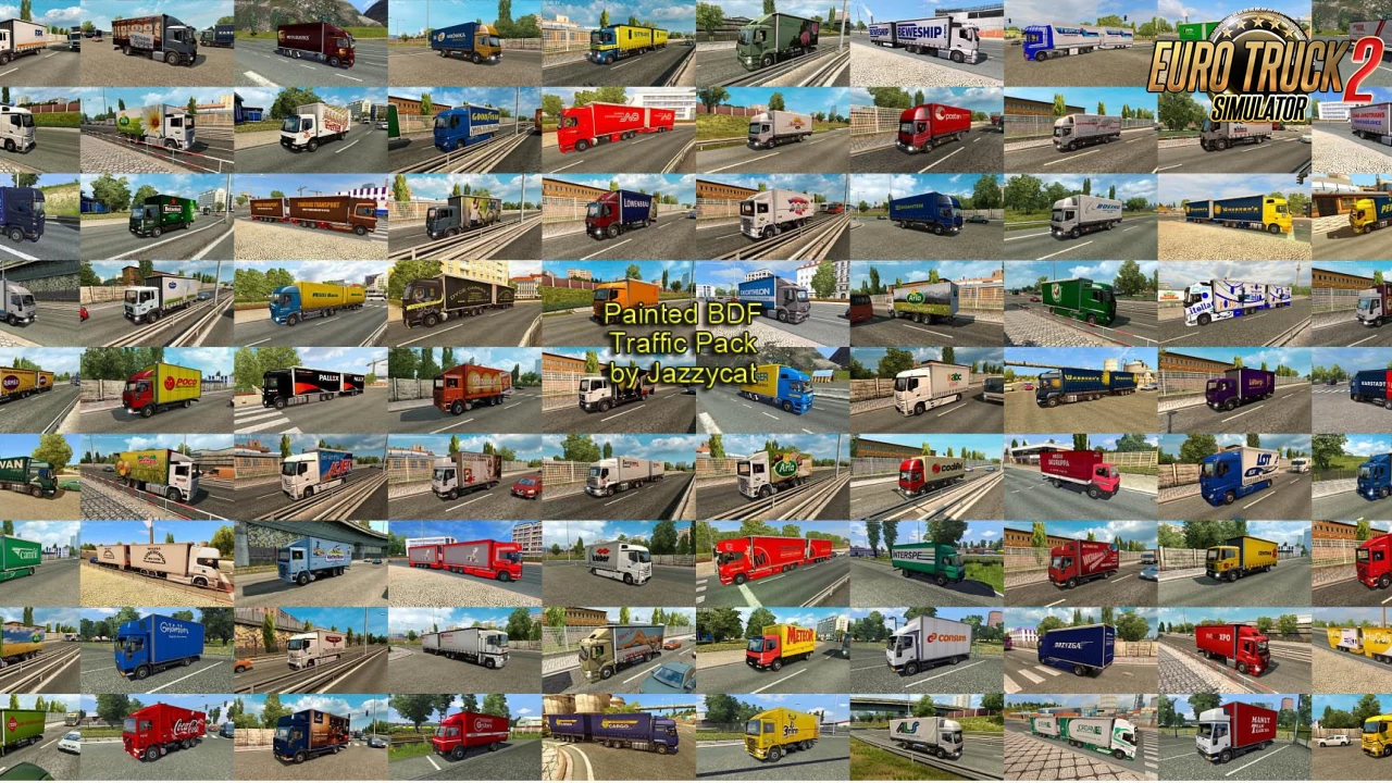 Painted BDF Traffic Pack v15.6.12 by Jazzycat (1.59.x) for ETS2