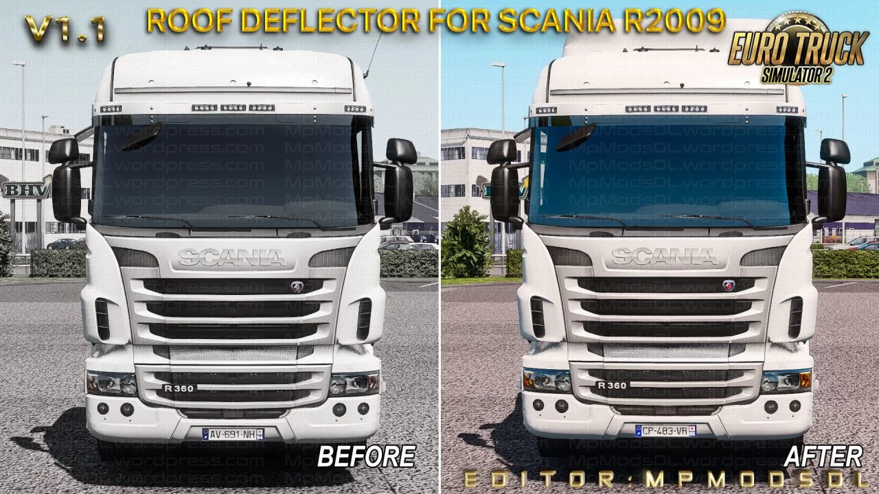 Roof Deflector For Scania R2009 Mod v1.1 For ETS2