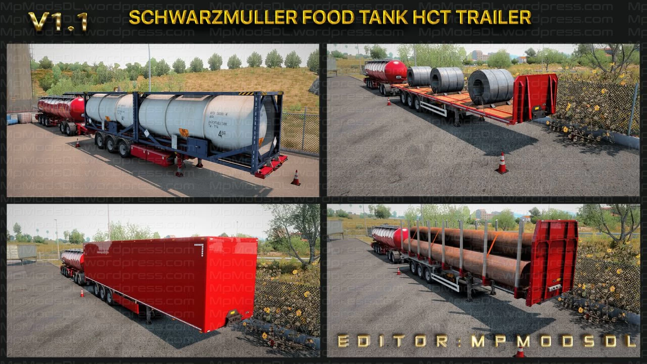 Hybrid Schwarzmuller Food Tank Trailer Mod v1.1 For ETS2